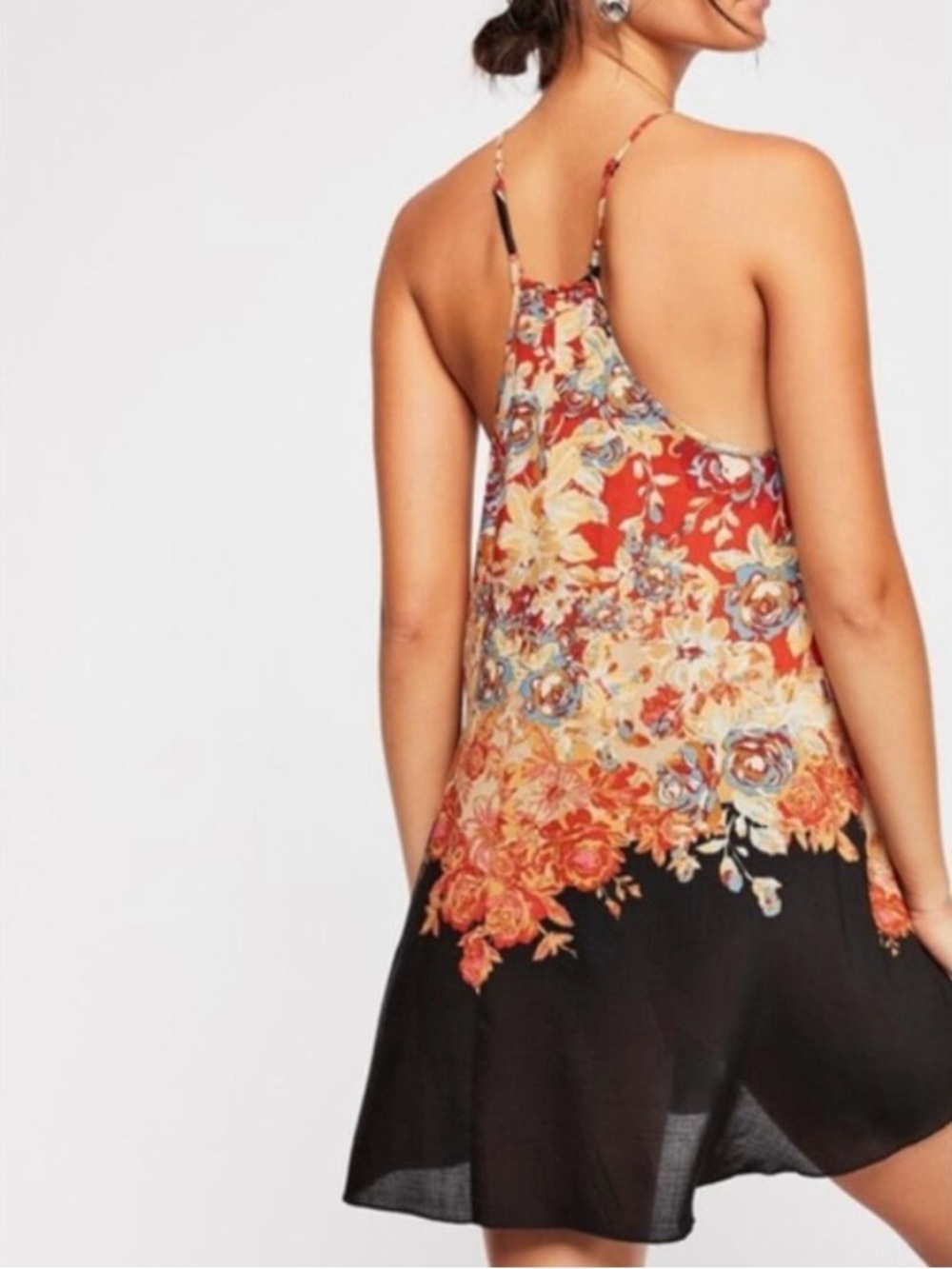 Free People floral hazed slip dress